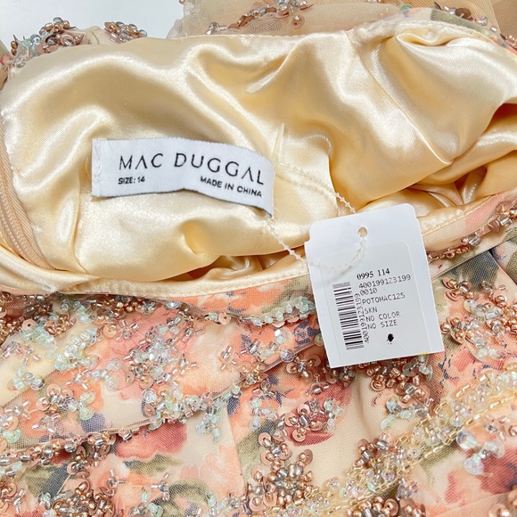 MAC DUGGAL floral beaded dress gown - Picture 12 of 13